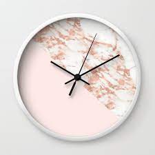 Rose Gold Blush Aesthetic Wall Clock By