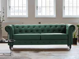 Chesterfield Green Velvet Sofa Time4sleep