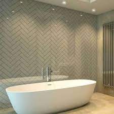Herringbone Tiles White Acrylic Shower