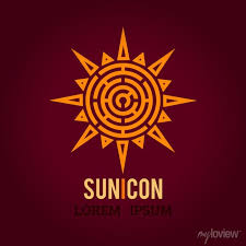 Tribal Patterned Ethnic Sun Logo Icon