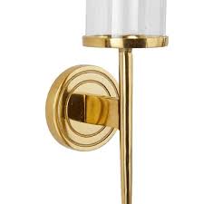 Litton Lane Gold Aluminum Wall Sconce With Glass Holder