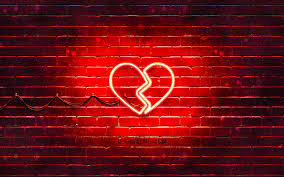 Broken Heart Neon Icons Hd Wallpaper