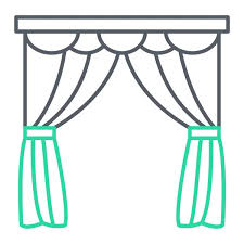 Window Curtains Icon Vector