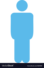 Man Flat Blue Color Icon Royalty Free