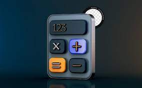 Calculator Icon On Dark Background 3d
