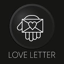 Love Letter Minimal Vector Line Icon On