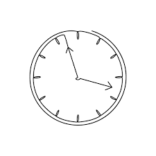 Wall Clock Continuous Line Art Hand