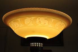 Art Deco Torchiere Floor Lamp With
