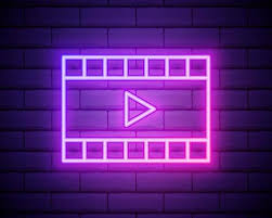 Neon Cinema In Purple And Violet