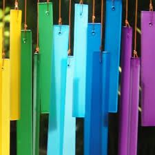 Rectangles Glass Wind Chime Rainbow
