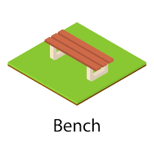 Small Bench Icon Isometric Ilration