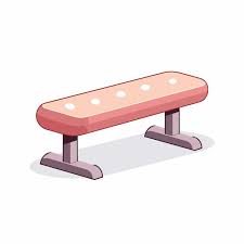 Vector Icon A Pink Bench On A Metal Stand