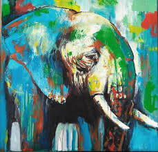 Colorful Elephant Painting By Mancouto