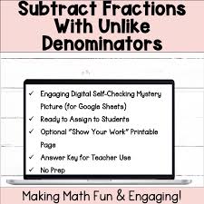 Subtract Fractions Unlike Denominators