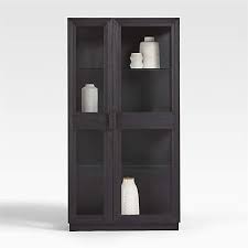 Charcoal Ebonized Wood Storage Cabinet