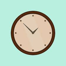 Flat Vector Wooden Clock Ilration