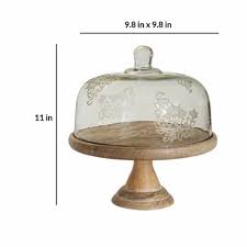 Upper Crust Glass Cloche With Wooden