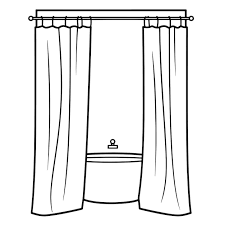 Simplified Outline Of A Shower Curtain