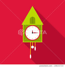 Old Wall Clock Icon Flat Style Stock