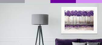 Gray Purple Canvas Wall Art By