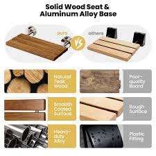 20 Inch Wall Mounted Teak Wood Folding