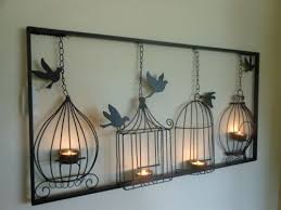 Birdcage Tea Light Wall Hanging Metal