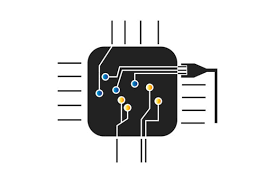 Electronic Circuit Icon Line Design