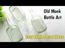 Old Monk Bottle Art Decopage Art