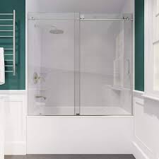 Anzzi Raymore Series 60 X 62 Frameless Sliding Tub Door In Brushed Nickel Sd Az8080 01bn