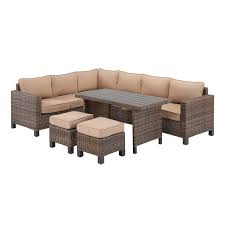 Patio Wicker Sectional Set