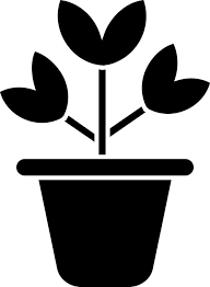 Icon Of Black And White Leaves Plant In