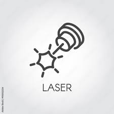 laser beam icon drawing in outline