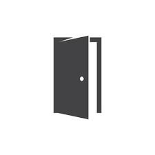 Open Door Icon Vector Simple Flat