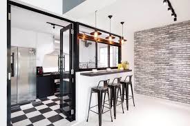 Open Concept Kitchen With Glass Door