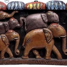 Wooden Elephants Wall Panel Forest