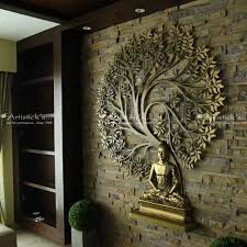 Golden Brass Buddha Wall Art Size 60