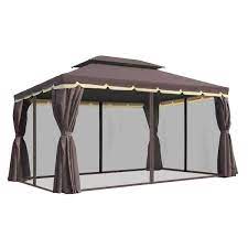Outsunny 10 X 13 Ft Aluminum Outdoor Gazebo With Curtains