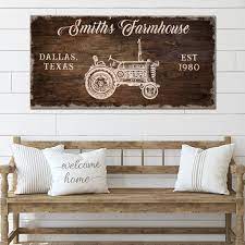 Farmhouse Sign Personalized Tractor