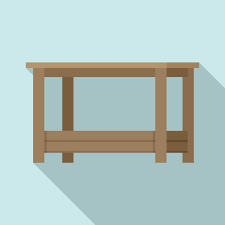 Outdoor Table Icon Flat Ilration Of