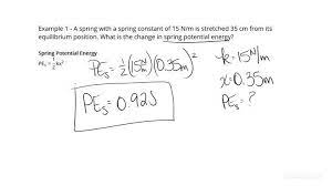 Spring Potential Energy Of An Object