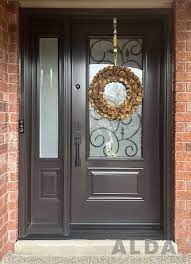 Black Entry Door With Wide Glass