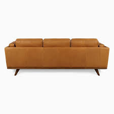 Zander 90 Sofa Outback Leather Tan Almond West Elm