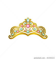 Golden Queen Crown With Precious Pink
