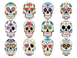 Sugar Skull Clip Art Set Of 12 Colorful