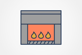 Electric Fireplace Line Filled Icon