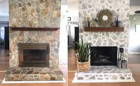 Stone Fireplace Makeover