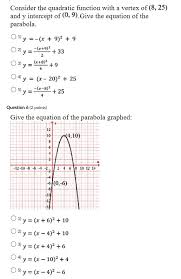 Quadratic Function With A Vertex