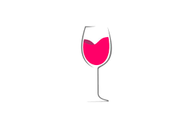 Wine Glass Logo With Pink Wine Gráfico