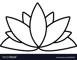 Lotus Flower Icon Outline Style Royalty