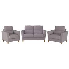 Corliving Georgia Light Gray Fabric Loveseat Sofa And Accent Chair Set 3pcs